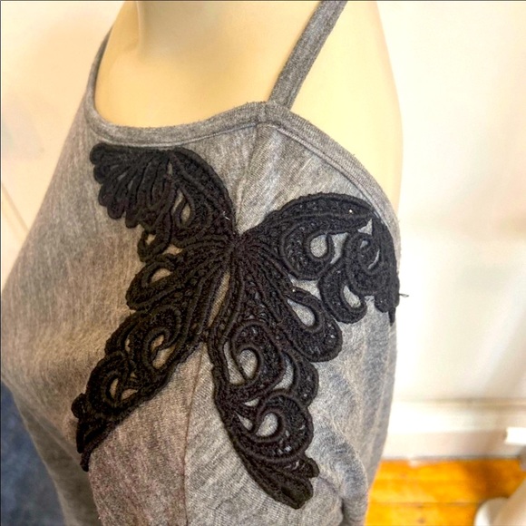 Grey Cotton T-Shirt with Open Back - Picture 5 of 5